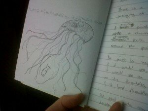 I also drew whale-eating-jellyfish to keep myself sane in the dark days. I also drew whale-eating-jellyfish to keep myself sane in the dark days.
